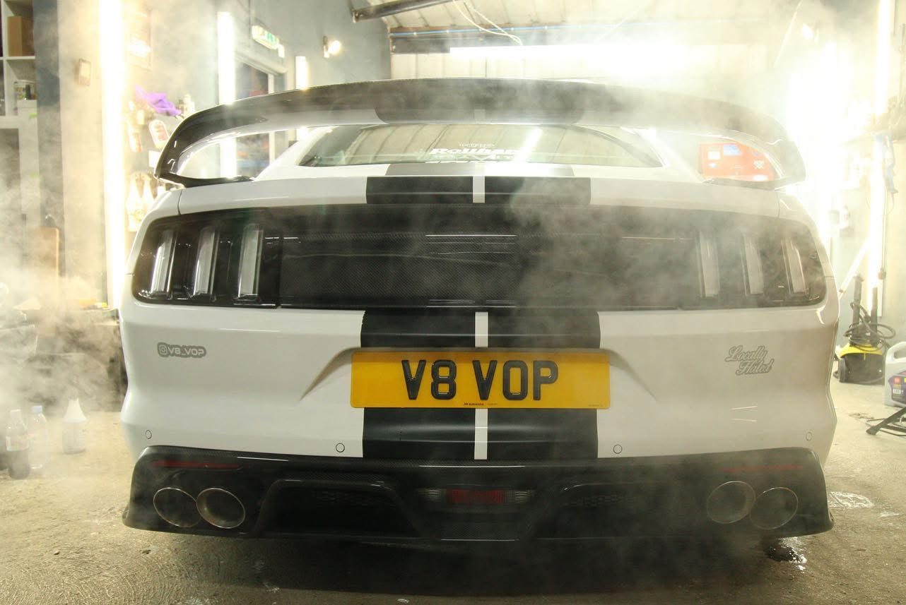 Freshly detailed Mustang in the studio